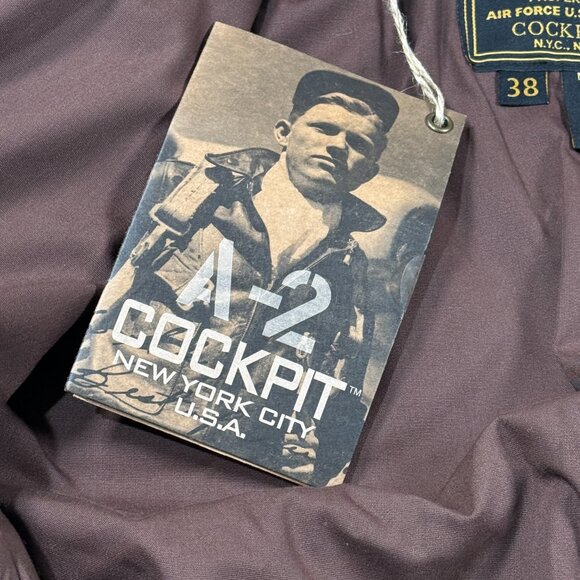 Cockpit U.S.A.F. 21st Century A-2 Jacket Goatskin Leather Black Mens 38 USA NWT - Picture 3 of 16